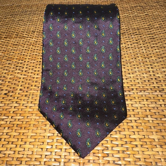 Lauren Ralph Lauren Mens Tie Hand Finish 100% Silk Made In USA Purple Preppy Y2K - Picture 1 of 8